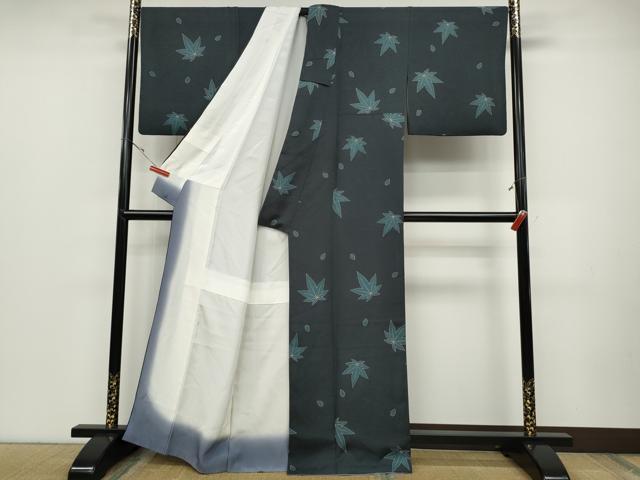 平和屋着物●染色の魔術師　染乃座・大久保玄才　そめのざ玄才　小紋　舞楓桜文　正絹　逸品　CABD0157ut