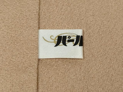平和屋着物●無地絵羽訪問着　樹林地紋　白茶色　正絹　逸品　CABD0160ut