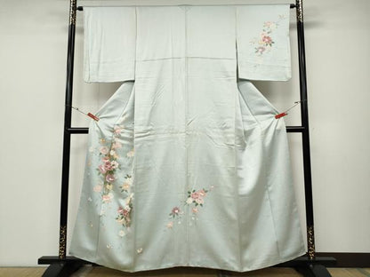 平和屋着物●訪問着　枝垂れ花文　金彩　正絹　逸品　CABD0165ut