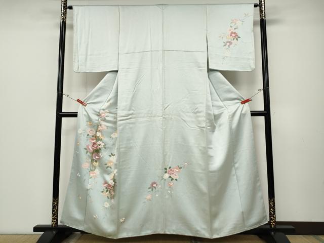 平和屋着物●訪問着　枝垂れ花文　金彩　正絹　逸品　CABD0165ut
