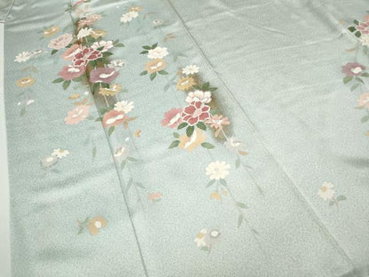 平和屋着物●訪問着　枝垂れ花文　金彩　正絹　逸品　CABD0165ut