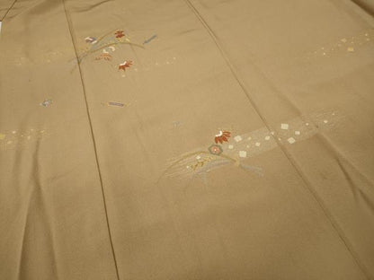 平和屋着物●訪問着　駒刺繍　稲　宝尽くし文　金彩　正絹　逸品　CABD0167ut