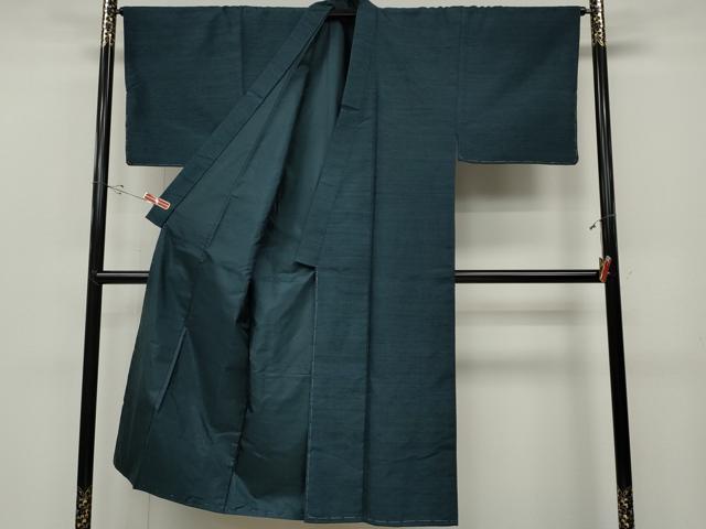 平和屋着物●男性　紬　アンサンブル　網代文様　正絹　逸品　CABD0170ut