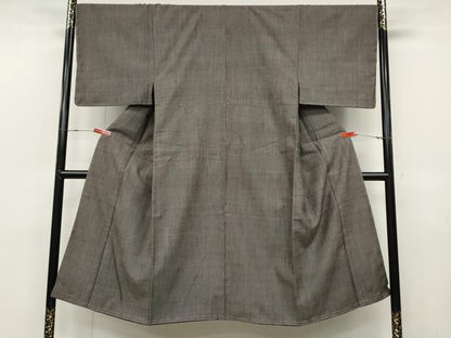 平和屋着物●男性 紬 江戸鼠色 正絹 逸品 未使用 CABD0177ut