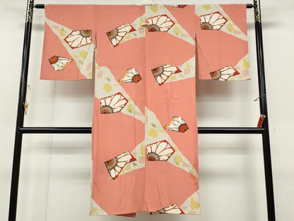 平和屋着物●長襦袢　袷　吉祥花文　金彩　正絹　逸品　CABD0179ut