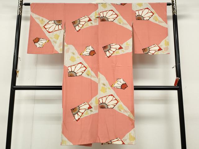 平和屋着物●長襦袢　袷　吉祥花文　金彩　正絹　逸品　CABD0179ut