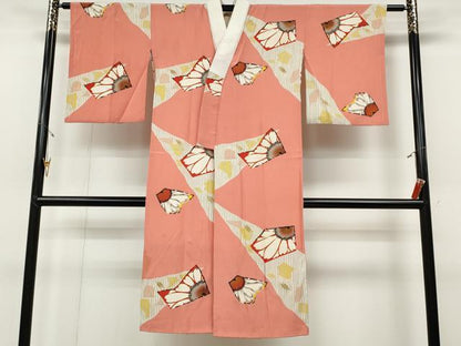 平和屋着物●長襦袢　袷　吉祥花文　金彩　正絹　逸品　CABD0179ut