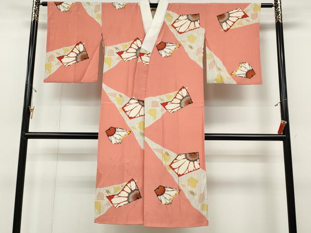 平和屋着物●長襦袢　袷　吉祥花文　金彩　正絹　逸品　CABD0179ut