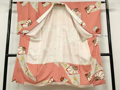 平和屋着物●長襦袢　袷　吉祥花文　金彩　正絹　逸品　CABD0179ut