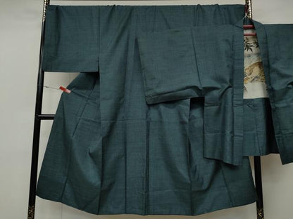 平和屋着物●男性 本場大島紬 アンサンブル 100亀甲 総詰め キングサイズ 正絹 逸品 CABD0184ut