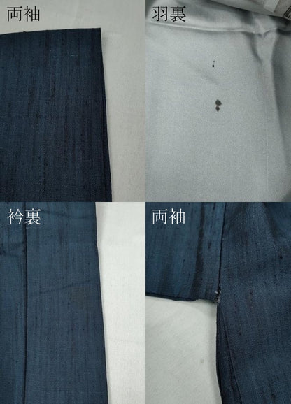 平和屋着物●男性 紬 アンサンブル 霞文 キングサイズ 正絹 逸品 CABD0185ut
