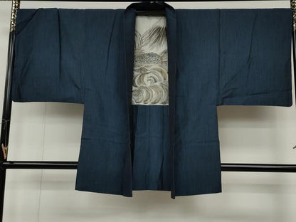 平和屋着物●男性 紬 アンサンブル 霞文 キングサイズ 正絹 逸品 CABD0185ut