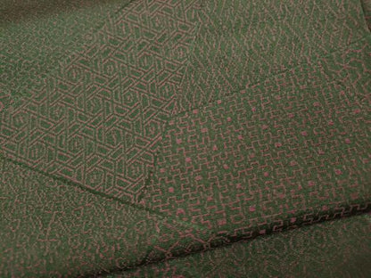 平和屋着物●上質なお召　切嵌吉祥文　正絹　逸品　CABD0186ut