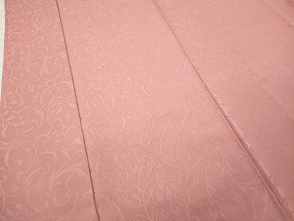 平和屋着物●上質な色無地　花唐草地紋　桃色　正絹　逸品　CABD0187ut