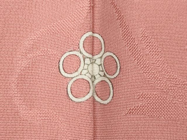 平和屋着物●上質な色無地　花唐草地紋　桃色　正絹　逸品　CABD0187ut