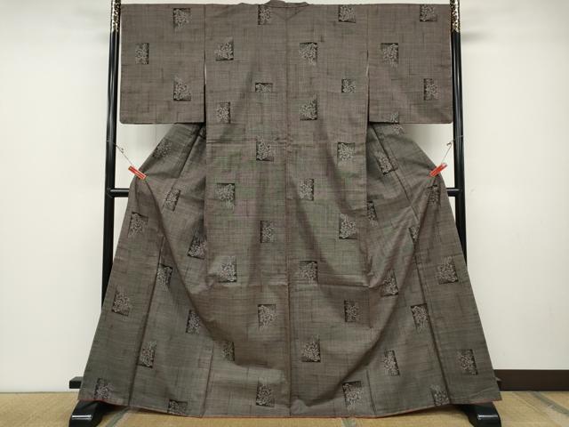 平和屋着物●本場大島紬　7マルキ　色紙花文　正絹　逸品　CABD0194ut