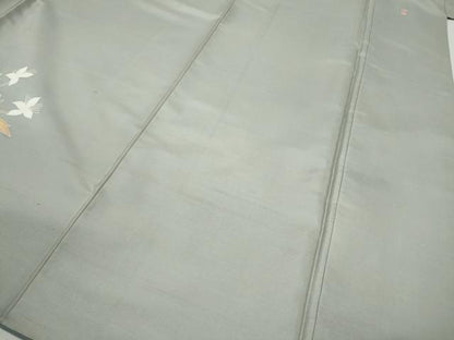 平和屋着物●本加賀友禅作家　成竹登茂男　訪問着　白山紬　枝花文　そごう扱い　正絹　逸品　CABD0197ut