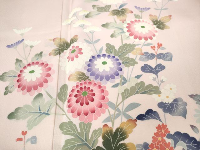 平和屋着物●本加賀友禅作家　金丸充夫　訪問着　草花文　正絹　逸品　CABD0199ut
