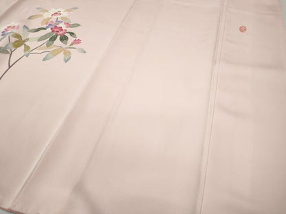 平和屋着物●本加賀友禅作家　金丸充夫　訪問着　草花文　正絹　逸品　CABD0199ut