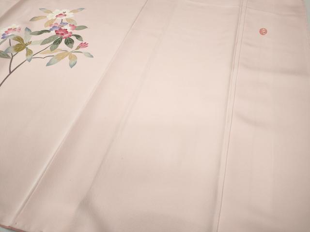 平和屋着物●本加賀友禅作家　金丸充夫　訪問着　草花文　正絹　逸品　CABD0199ut