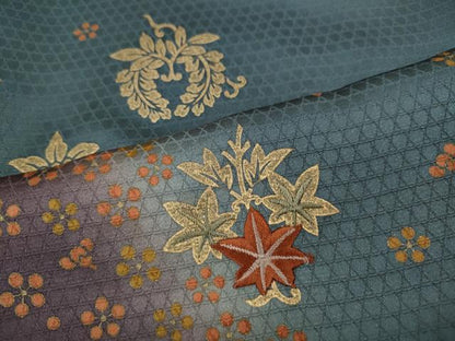平和屋着物●訪問着　刺繍　吉祥舞花文　暈し染め　金彩　正絹　逸品　CABD0201ut