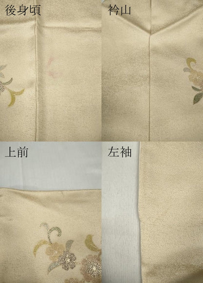 平和屋着物●訪問着　鏡裏枝花文　暈し染め　金銀彩　正絹　逸品　CABD0202ut