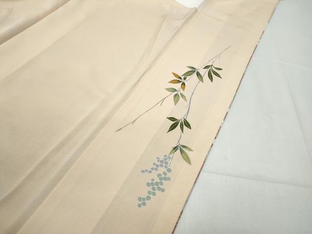 平和屋着物●訪問着　地紙枝花文　暈し染め　金銀彩　正絹　逸品　CABD0204ut
