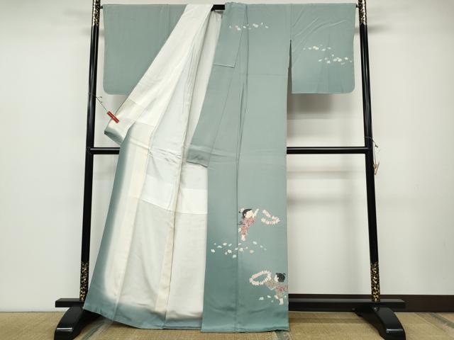 平和屋着物●訪問着　友禅　作家物　童子遊び　暈し染め　正絹　逸品　CABD0205ut