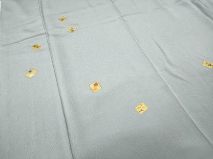 平和屋着物●訪問着　総刺繍　色紙草花文　金彩　鬼しぼ縮緬　正絹　逸品　CABD0206ut