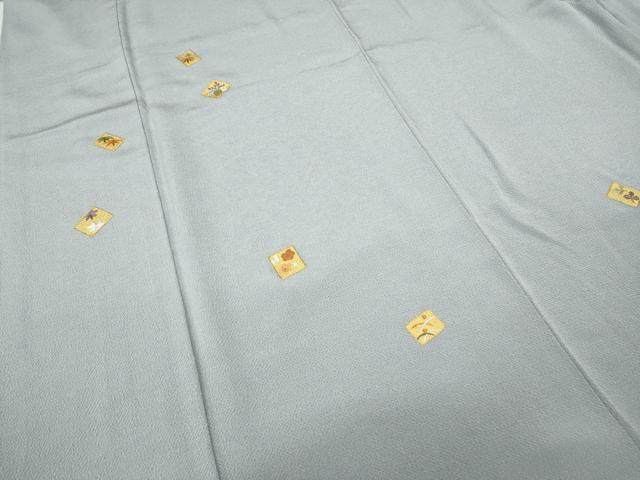 平和屋着物●訪問着　総刺繍　色紙草花文　金彩　鬼しぼ縮緬　正絹　逸品　CABD0206ut
