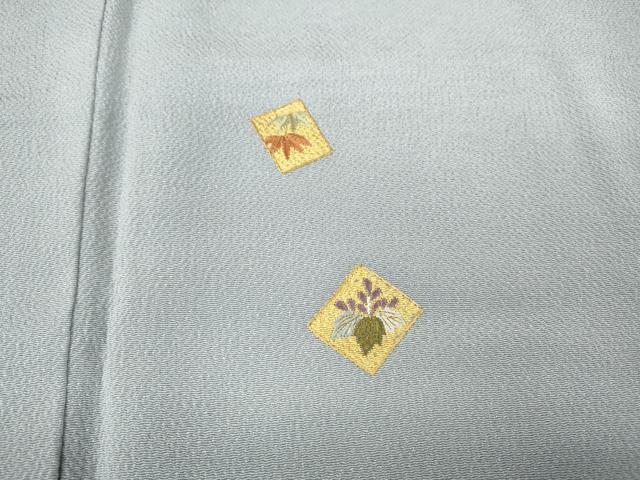 平和屋着物●訪問着　総刺繍　色紙草花文　金彩　鬼しぼ縮緬　正絹　逸品　CABD0206ut