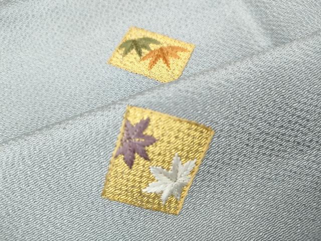 平和屋着物●訪問着　総刺繍　色紙草花文　金彩　鬼しぼ縮緬　正絹　逸品　CABD0206ut
