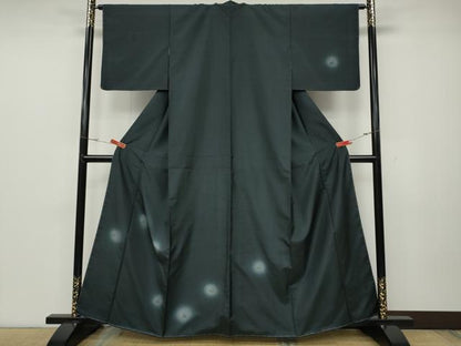 平和屋着物●訪問着　本場大島紬　風景草花文　正絹　逸品　CABD0212ut