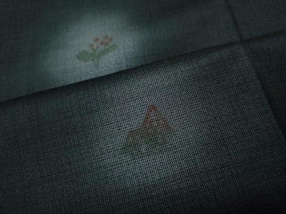 平和屋着物●訪問着　本場大島紬　風景草花文　正絹　逸品　CABD0212ut
