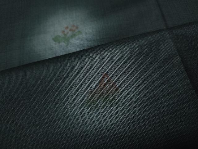 平和屋着物●訪問着　本場大島紬　風景草花文　正絹　逸品　CABD0212ut