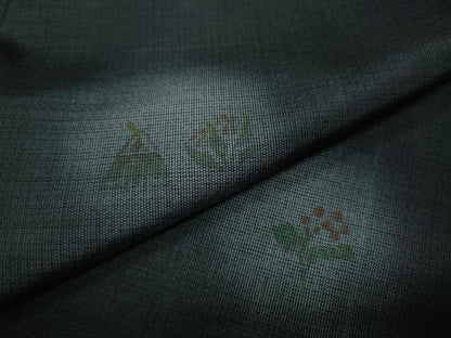 平和屋着物●訪問着　本場大島紬　風景草花文　正絹　逸品　CABD0212ut