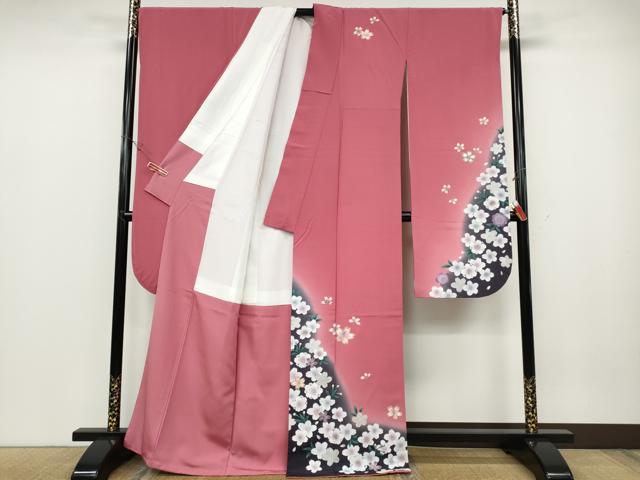 平和屋着物●豪華振袖　刺繍　舞桜文　暈し染め　金彩　正絹　逸品　CABD0223ut