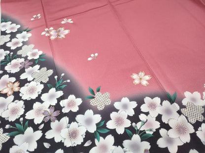 平和屋着物●豪華振袖　刺繍　舞桜文　暈し染め　金彩　正絹　逸品　CABD0223ut