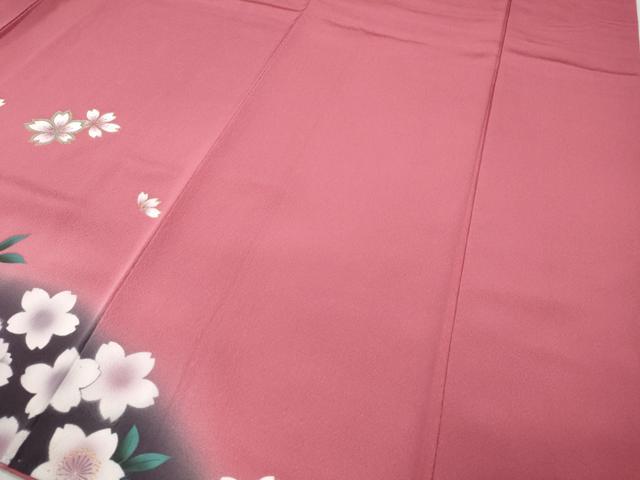 平和屋着物●豪華振袖　刺繍　舞桜文　暈し染め　金彩　正絹　逸品　CABD0223ut