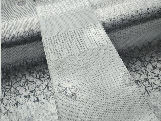 平和屋着物●上質な小紋　絞り　横段吉祥文　さが美扱い　正絹　逸品　未使用　CABD0228ut