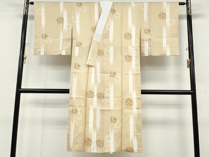 平和屋着物●長襦袢　袷　草花丸文　洗える着物　CABD0232ut