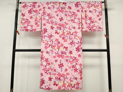 平和屋着物●長襦袢 無双仕立て 舞桜文 洗える着物 CABD0235ut