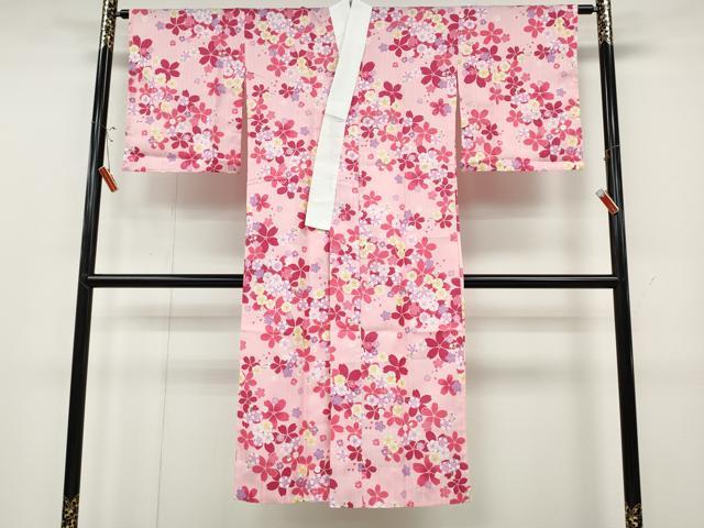 平和屋着物●長襦袢 無双仕立て 舞桜文 洗える着物 CABD0235ut