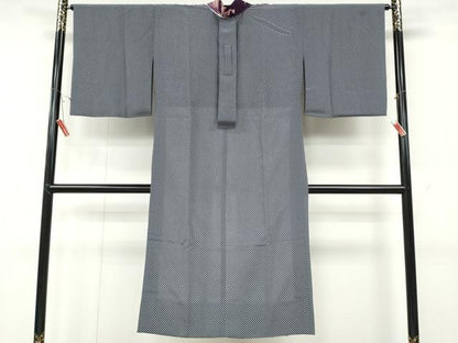 平和屋着物●長襦袢　無双仕立て　市松文　洗える着物　CABD0237ut