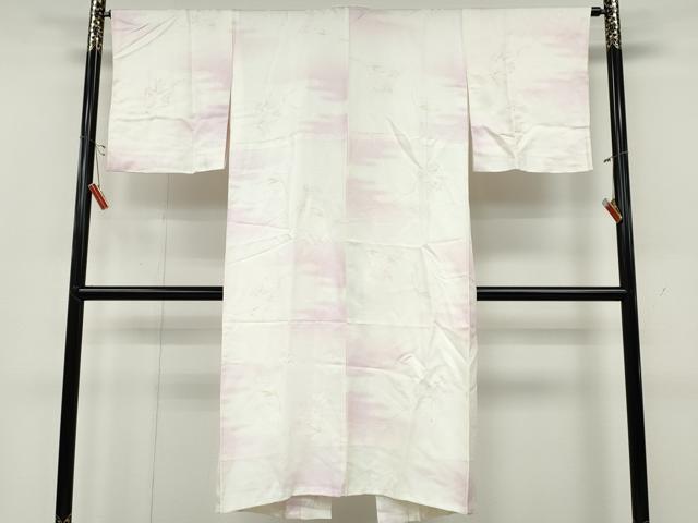 平和屋着物●長襦袢　袷　枝花文　暈し染め　正絹　逸品　CABD0239ut