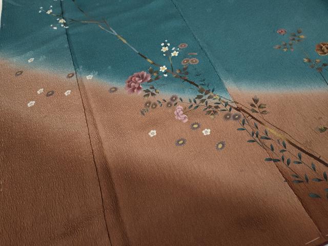 平和屋着物●訪問着　枝花文　暈し染め　金彩　正絹　逸品　未使用　CABD0243ut