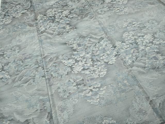 平和屋着物●都喜ヱ門　本場大島紬　白大島　7マルキ　風景草木文　総絣　藤絹織物謹製　正絹　逸品　CABD0245ut