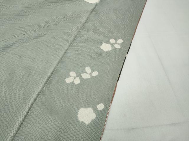 平和屋着物●訪問着　絞り　流水草花文　金彩　正絹　逸品　CABD0247ut