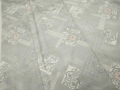平和屋着物●本場大島紬　白大島　120亀甲　菱吉祥文　正絹　逸品　CABD0248ut