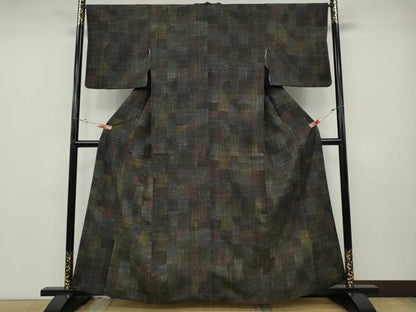 平和屋着物●上質な紬　吉祥文　正絹　逸品　CABD0252ut